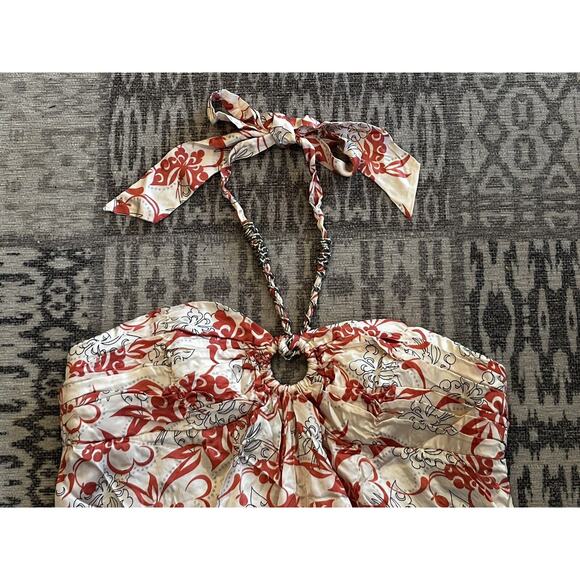 Bebe Vintage Y2K Silk Chain Neck Halter Top Pink Large Keyhole New w/tags RARE - Picture 3 of 11